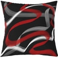 thumbnail image 2 of Red Grey Black Reversible Throw Pillow Covers for Kids Boys Girls Stripes Pillow Covers Home Decor 20 x 20-Inch Geometric Square Cushion Covers Set of 4 Decor Modern Striped Art Abstract, 2 of 6