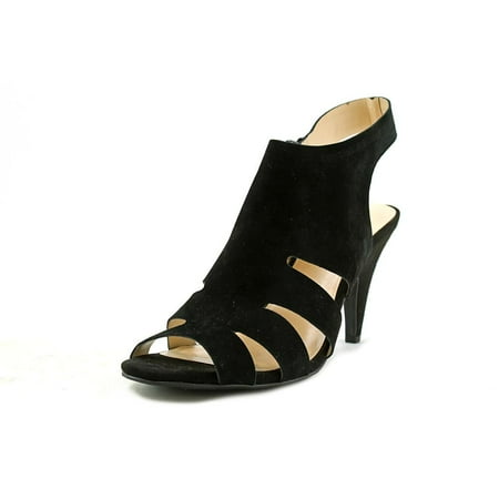 open toe suede heels