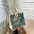 thumbnail image 4 of Willtoo Small Tote Bags for women, Multi-Color Canvas Handbags with Button Closure, Art Painting Purses Personalized Bento Bags Grocery Shopping Bags, 4 of 6