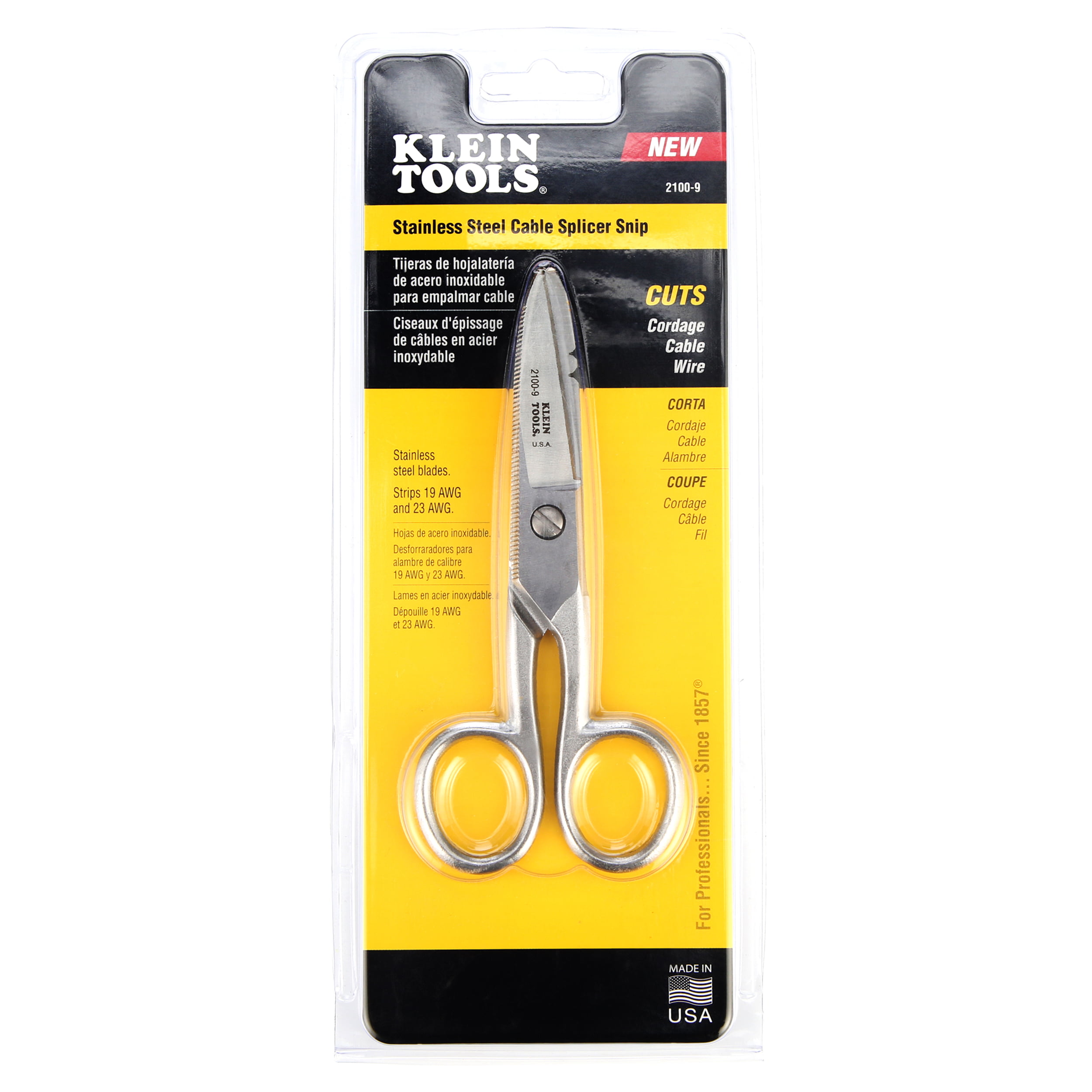 Klein Tools 2100-5 Electrician Scissors for Heavy-Duty Cutting, Corrosion  Resistant, 5-1/4-Inch & 21010-6-SEN Free-Fall Snip, Scraper, File, Serrated  Blades 