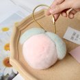 thumbnail image 2 of Real Rex Rabbit Fur Peach Fruit Llavero - Kawaii Pom-Pom Bag Purse Food Charm - Cute Golden Ring Fluffy Fur Ball - Regalo de moda (rosa, verde) TUNC Sencillez, 2 of 2