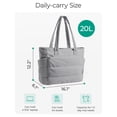 thumbnail image 6 of BAGSMART Tote Bag for Women, Lightweight Shoulder Bag with Compartments Puffy Handbag for Travel, Work, Beach, Gym, Shop, Gray, 6 of 8