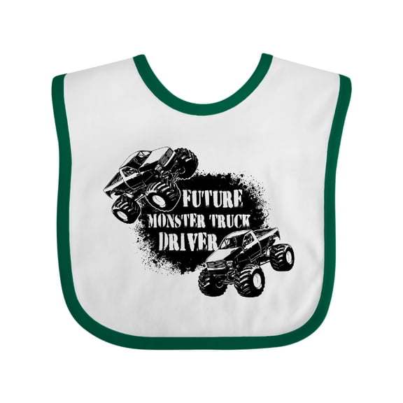 Inktastic Future Monster Truck Driver Boys or Girls Baby Bib