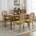 thumbnail image 3 of French Country Dining Chairs Set of 2, Olive Green Kitchen & Dining Room Chairs Set of 2, Rattan Dining Chairs, Cane Back, Wood Legs, Sillas De Comedor (Rattan, Olive Green, 2Pcs), 3 of 11