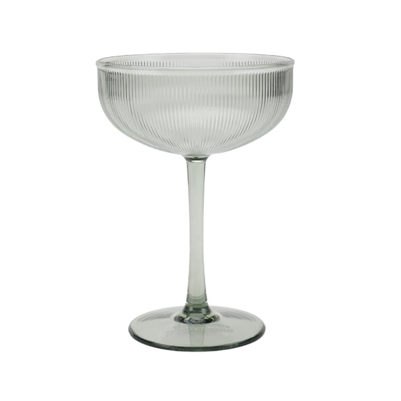 Better Homes and Gardens 11-Ounce Green Ribbed Tritan Coupe Glass