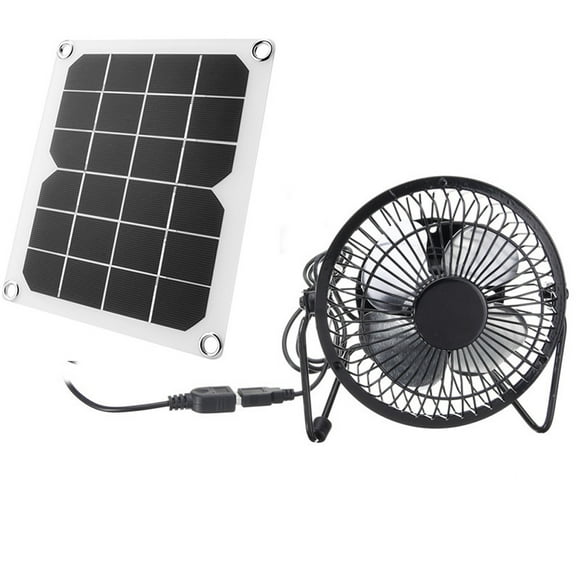yeacher Ventilateur de Ventilation de Voiture Solaire 5W 6V avec Panneau Solaire 6W, Noir, Design Compact et Économe en Énergie