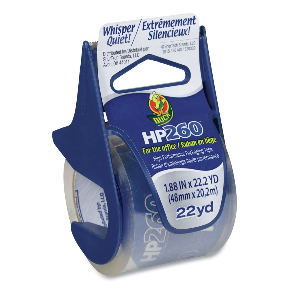 Duck 285891 1.88 in. x 22.2 yds, 1.5 in. Core, HP260 Packaging Tape with Dispenser - Clear