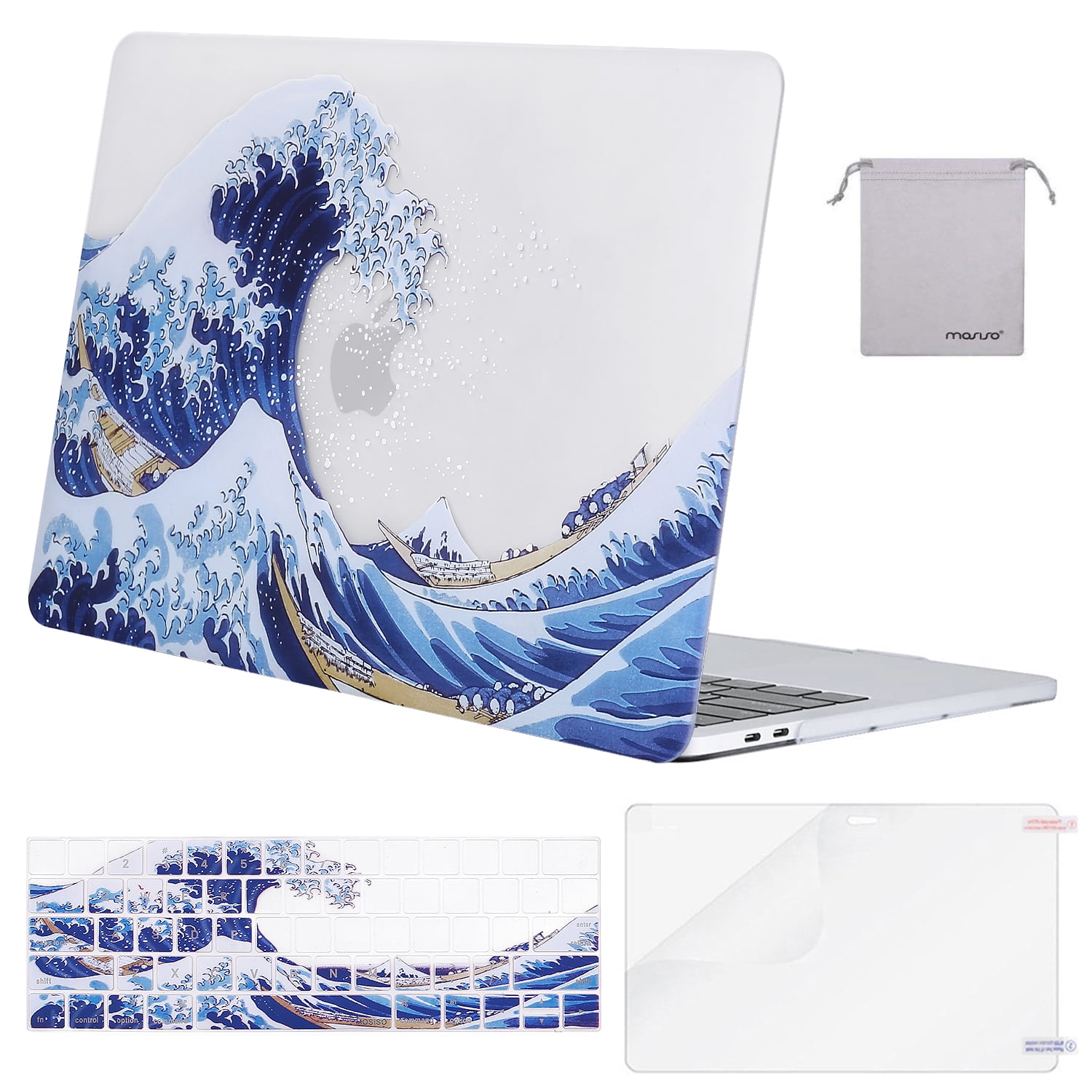 MOSISO Coque Compatible MacBook Pro 13 Pouces A1989 A1706 A1708 2018/2017/2016 avec/sans Touch Bar Ultra Slim Coque Rigide&EU QWERTY Protection Clavier&Protecteur décran Gris 