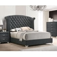 thumbnail image 2 of Melody Upholstered Eastern King Wingback Bed Grey, 2 of 5