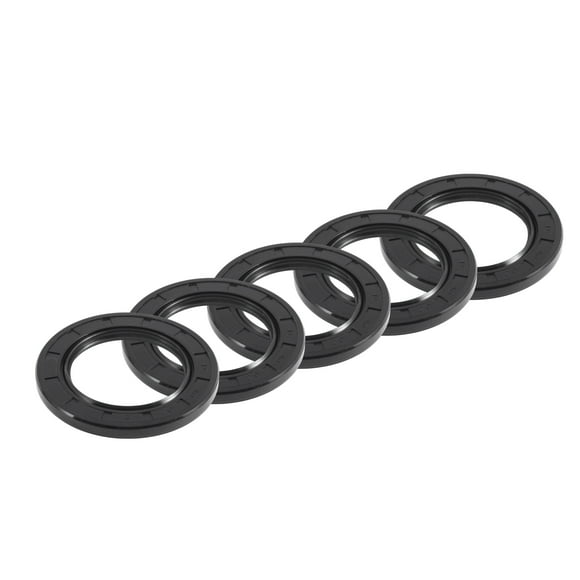 Unique Bargains Sello de Aceite Universal TC Doble Labio con Resorte de Acero Anillo de Sello de Eje Rotativo 40x62x5mm Alta Presión Caucho NBR Negro 5pcs