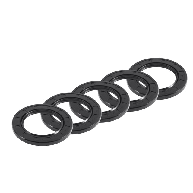 Unique Bargains Sello de Aceite Universal TC Doble Labio con Resorte de Acero Anillo de Sello de Eje Rotativo 40x62x5mm Alta Presión Caucho NBR Negro 5pcs
