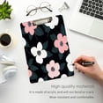 thumbnail image 5 of Wobogo Illustration Of Pink and White Flowers Acrylic A4 Clipboards Gold Clip Stardard Size 9×12.5in Office Decorative for Students Workers, 5 of 10