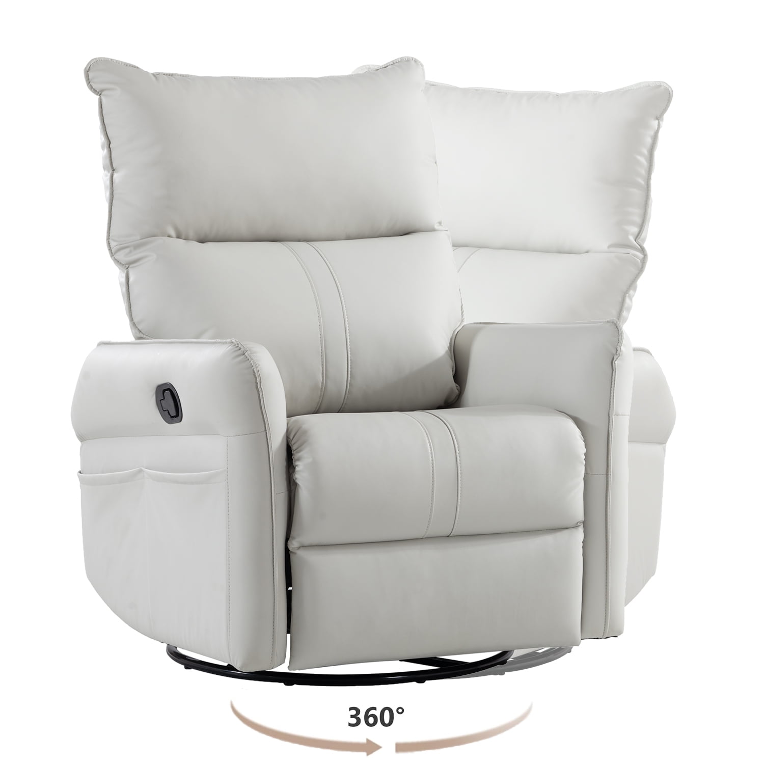 Kadyn Rocking Recliner Chair, 360 Degree Swivel Nursery Rocking Chair, Home Theater Seating with USB Charging Ports for Living Room Bedroom, Light Gray Kadyn Rocking Recliner Chair, 360 Degree Swivel Nursery Rocking Chair, Home Theater Seating with USB Charging Ports for Living Room Bedroom, Light Gray
