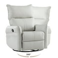 thumbnail image 3 of Resenkos Rocking Recliner Chair, 360 Degree Swivel Nursery Rocking Chair, Home Theater Seating with USB Charging Ports for Living Room Bedroom, Light Gray, 3 of 11