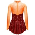 thumbnail image 4 of TTAO Girl's Jazz Latin Ballet Dance Tutu Dress Figure Ice Skating Sparkly Dancewear Gymnastics Costumes Orange&Burgundy 6, 4 of 5