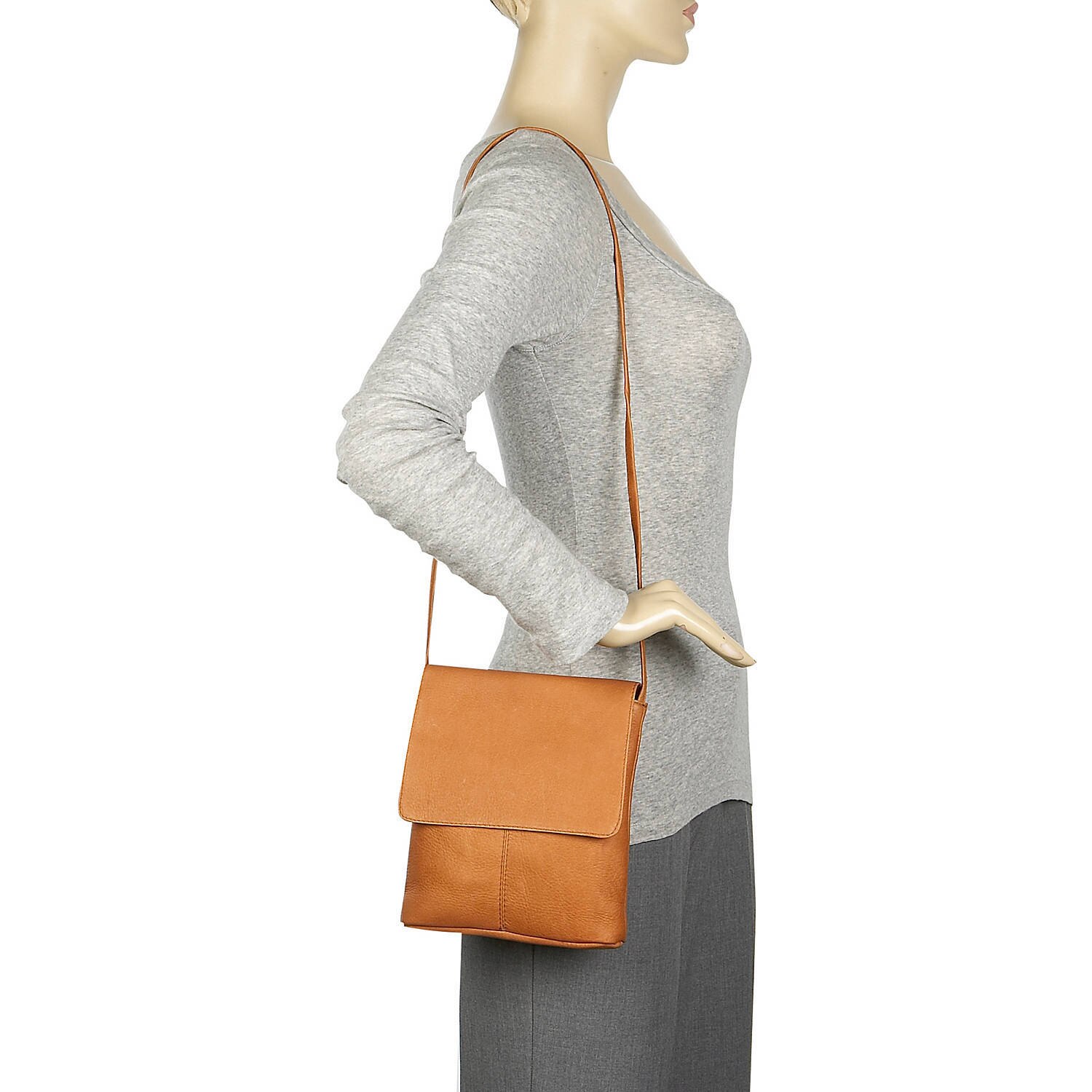 Le Donne Leather Small Flap Over Shoulder Bag T-783 - image 4 of 4