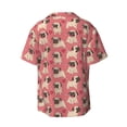 thumbnail image 2 of Xecao offers the Cute French Bulldog for Men's Casual Short-sleeved Shirt, a button-up collared shirt with a pocket, perfect for beach vacations and yacht travel in the Large size., 2 of 7