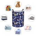 thumbnail image 4 of Balery Cute Shark Cesta de ropa redonda con asas, impermeable, independiente, para ropa, juguetes, dormitorio y familia-Small, 4 of 6