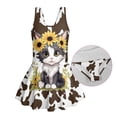 thumbnail image 6 of Uourmeti Cute Cartoon Cat Sunflower Skirted One-Piece Swimsuit for Girls - Quick Dry Stretch Swim Dress for Beach & Pool Vacation, 6 of 8