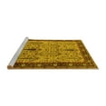 thumbnail image 2 of Ahgly Company Machine Washable Indoor Round Oriental Yellow Industrial Area Rugs, 5' Round, 2 of 4