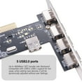thumbnail image 2 of SIEYIO 480Mbps PCI to USB 2.0 5 Port Adapter Expansion Card High Speed USB PCI Controller Cards for Desktop Accessories, 2 of 8