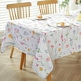 thumbnail image 2 of Spring Summer Tablecloths Rectangle 54x72 Inch, Washable Reusable Watercolor Floral Table Cloth, Spill Proof Pastel Flower Fabric Decoration for Easter Picnic Party Outdoor, 2 of 6