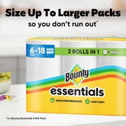 Bounty Essentials Paper Towels Select-A-Size, 2 Triple Rolls, White, 162 Sheets Per Roll