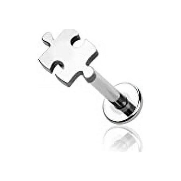 LABRET PUZZLE PIECE TOP INTERNALLY THREADED 316L SURGICAL STEEL MONROE/CARTILAGE STUDS
