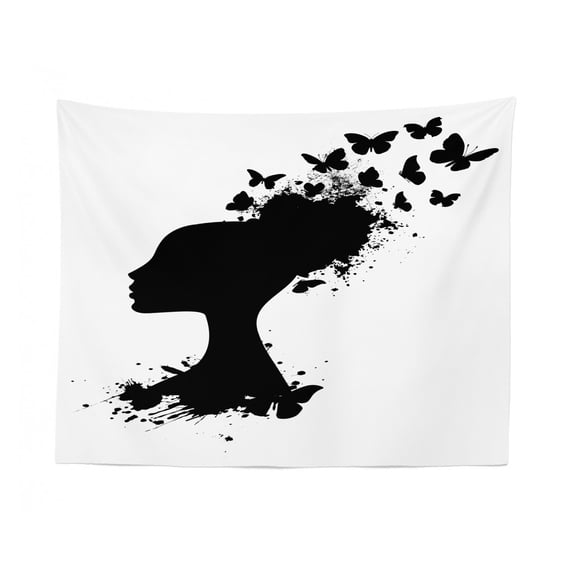 Silhouette Tapestry, Jumping Happy People Piano Grunge Splashes Music, Fabric Wall Hanging Decor for Bedroom Living Room Dorm, 2 Sizes, Grey Almond Green, by Ambesonne