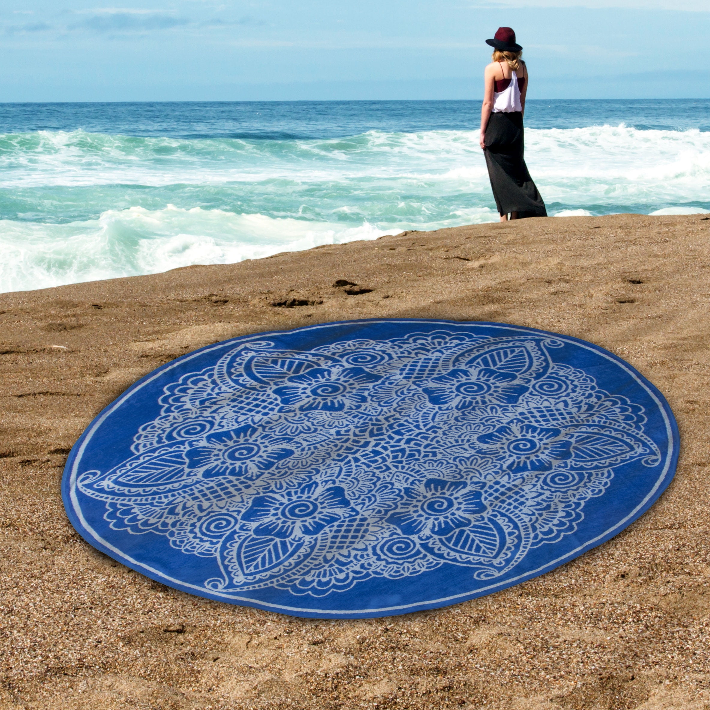 Impressions Cotton Modern Round Beach Towel