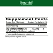 Emerald Labs Goji Berry - Anti-Aging and Skin Health - Supports Immune System Function, Energy Levels - 60 Vegetable Capsules