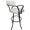 thumbnail image 2 of Carolina Extra Tall 34" Swivel Metal Bar Stool - White Vinyl - Black Frame, 2 of 3