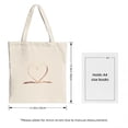 thumbnail image 3 of Stylish Natural Fabric Tote Bag with Heart Design - Canvas Bag for Shopping Travel and Parties, 3 of 4