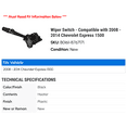 thumbnail image 2 of Wiper Switch - Compatible with 2008 - 2014 Chevy Express 1500 2009 2010 2011 2012 2013, 2 of 2