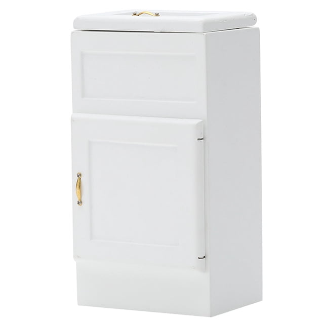 Mobutofu Mini Maison Modèle Mini Frigo Bois Blanc Lot de 1 Décoratif Détails Réalistes