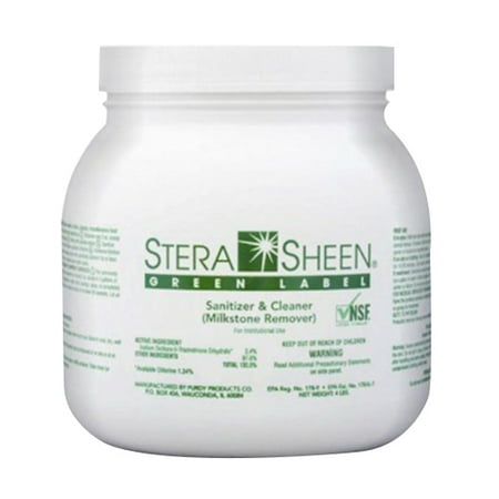 Purdy Products Company Stera-Sheen Green Label Sanitizer and Cleaner White, 4 lb., Powder | (The Best Green Cleaning Products)