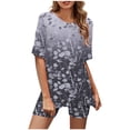 thumbnail image 2 of Ensembles de Mode pour Femmes, Blouse à Col Rond, Hauts à Manches Courtes, Shorts, Costume Décontracté, Ensembles d'Entraînement pour Femmes en Liquidation, 2 of 5