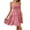 Pink, variant on Mini Dresses for Women Casual Vacation Adjustable Sun Dress Spaghetti Strap Sleeveless Square Neck Short Mini Dress Pink M