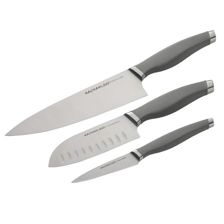 Rachael Ray Cutlery Japanese Stainless Steel Chef Knife Set, Gray,