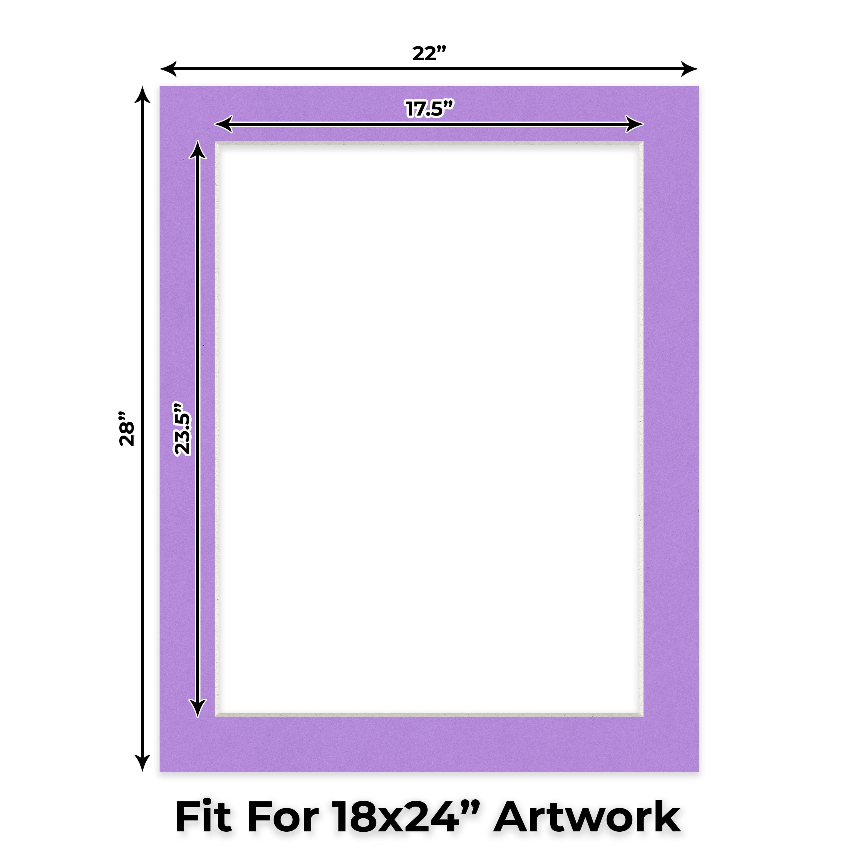 Pansy Purple Picture Frame Mat for 22x28 Frames - Fits 18x24 Photos - 25 Mats