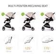 thumbnail image 3 of Cochecito de bebé plegable de alta vista en color rosa, con asiento reclinable multi-posición, ruedas amortiguadoras, capota extensible, freno de pie, arnés de seguridad de 5 puntos y plegado fácil, 3 of 6