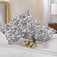 thumbnail image 2 of Spring Flowers Waterproof Outdoor Throw Pillow Covers 12''x20'' Pack 2, Pillow Cases Throw Cushion Cover with Zipper, Farmhouse Dark Blue Pastoral Floral Leaf Washable Pillowcase for Poolside Sofa, 2 of 9