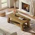 thumbnail image 2 of Tribesigns 47.24" Rectangular Coffee Table, 2-Tier Farmhouse Wood Accent Table for Living Room, Apartment, 2 of 6