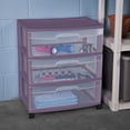 thumbnail image 3 of Sterilite  Wide 3 Drawer Cart-  Purple, 3 of 3