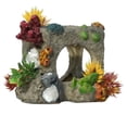 thumbnail image 1 of Agua, hierba, roca, modelo, , cueva, resina, hábitat, acuario, terrario, decoración, adorno para gartijas pequeñas, tortugas, anfibios, CUTICAT Paisaje de refugio cuadrado de hierba, 1 of 6