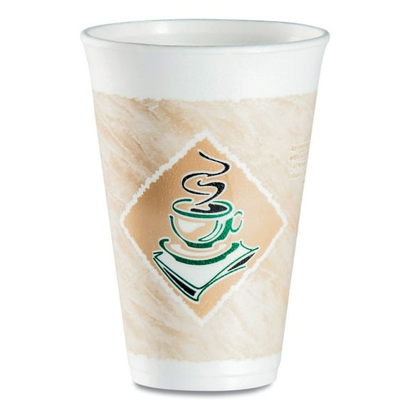 Dart 16X16G 16 oz. Cafe G Foam Hot/Cold Cups - Brown/Green/White (1000/Carton)