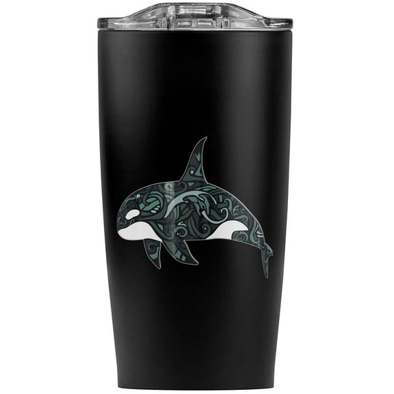 Killer Whale Orca With Waves Stainless Steel 20 oz Travel Tumbler, Vacuum Insulated & Double Wall with Leakproof Sliding Lid | Great for Coffee/Hot Drinks and Cold Beverages
