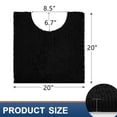 thumbnail image 2 of Smiry Chenille U-Shaped Toilet Bathroom Rugs, Soft Absorbent Non-Slip Contoured Carpet, Machine Washable Bathroom Mats, 20"X20", Black, 2 of 6