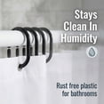 thumbnail image 5 of Shower Curtain Rings Plastic Hooks Solid And Clear Color Set of 12 Solid Black, 5 of 10