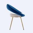 thumbnail image 5 of Velvet Accent Chair, Mid-Century Leisure Armchair with Gold Metal Legs, Modern Upholstered Single Sofa Chair Comfy Side Chair for Living Room, Bedroom, Balcony, Office, Navy Blue, 5 of 7